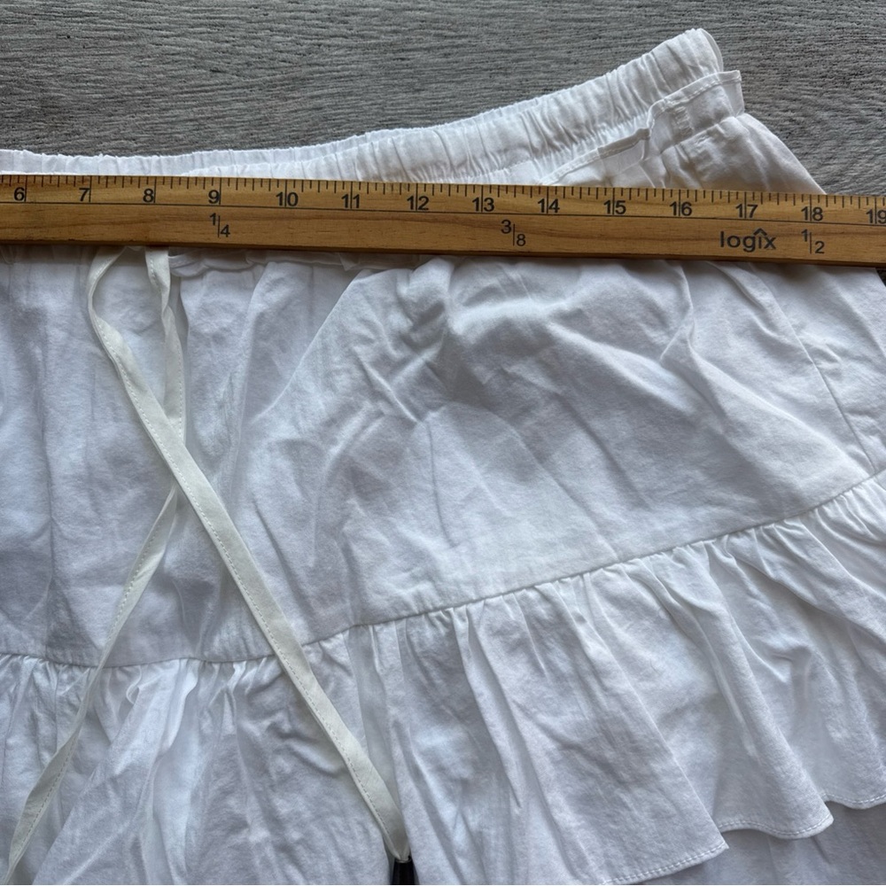 Women’s Skort XL White Tiered Fairy Cottage Coquette Festival Elastic waist - Picture 2 of 10